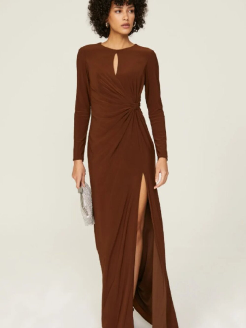 RTR-243 Ieena for Mac Duggal Keyhole Draped Gown